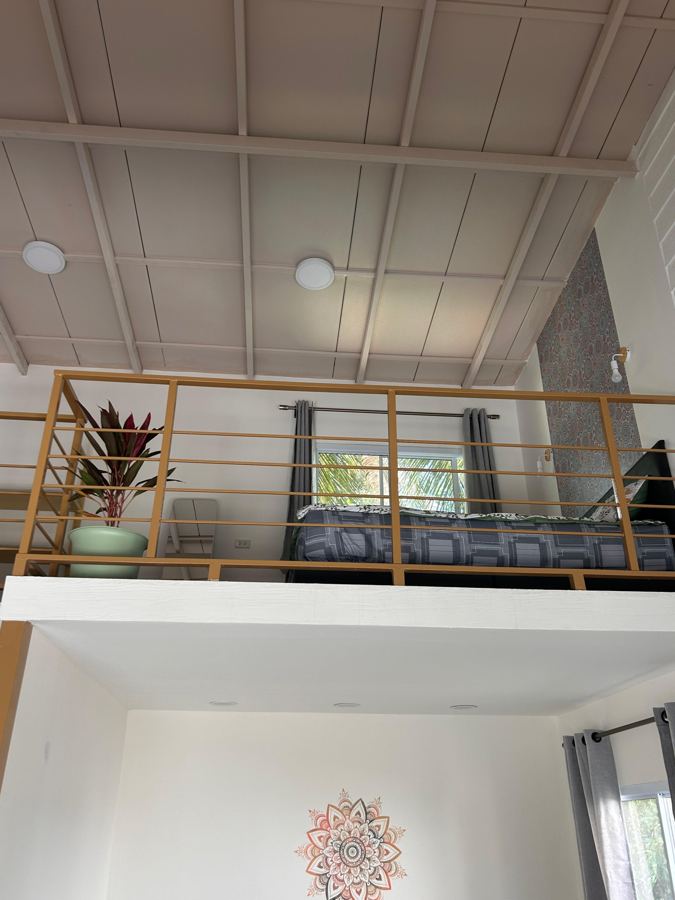 View up to the loft bedroom